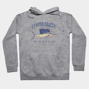 Costa Maya, Mexico, Vintage Sailfish Hoodie